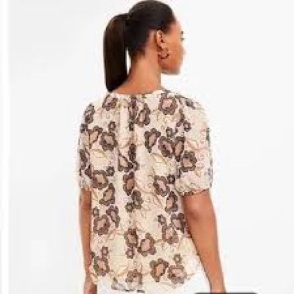 LOFT Women's Floral Blouse - Brown and Cream - Picture 2 of 13
